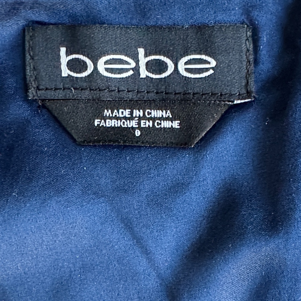 Bebe Navy Balloon Sleeve Dress Sz 0 - Picture 2 of 11